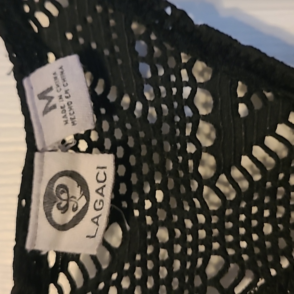 Lagaci Black Mesh Swim Cover-Up - Picture 3 of 4